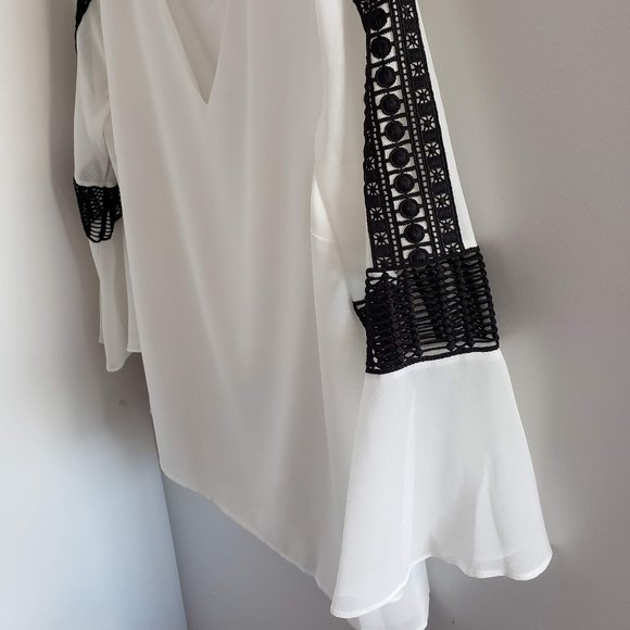 Calvin Klein white blouse with bell sleeves - Picture 3 of 8